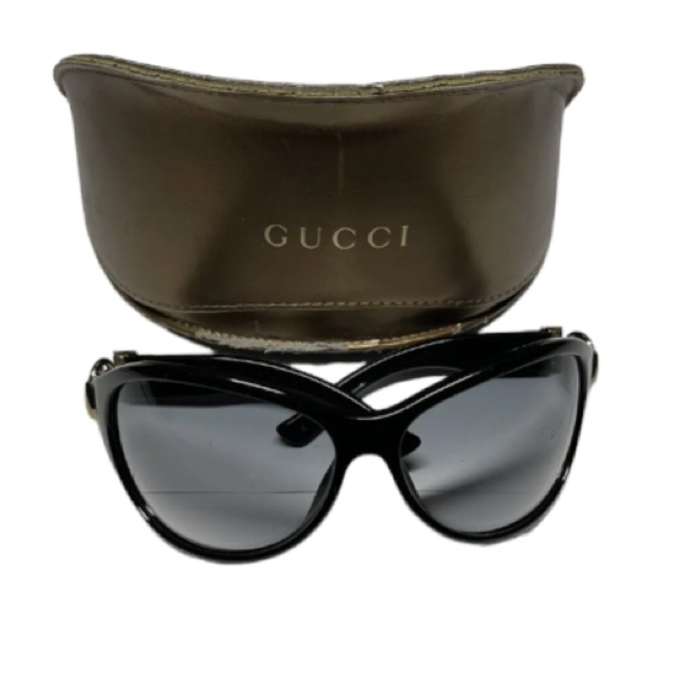 Gucci Butterfly Frame Belted Etched Logo Rounded Sunglasses BUCKLE GG Brown - Picture 2 of 13